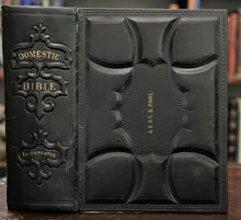ILLUSTRATED DOMESTIC BIBLE - OLD and NEW TESTAMENTS - FINE LEATHER BINDING, 1869