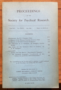 1924-1925 SOCIETY FOR PSYCHICAL RESEARCH - OCCULT MEDIUMS SEANCES PSYCHIC