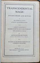 TRANSCENDENTAL MAGIC - Eliphas Levi, 1st 1910 - RITUALS MAGICK OCCULT GRIMOIRE