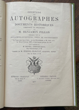 INVENTAIRE DES AUTOGRAPHES ET DES DOCUMENTS - 1st 1877 - FAMOUS AUTOGRAPHS