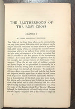 BROTHERHOOD OF THE ROSY CROSS - Waite, 1st 1924 - ROSICRUCIAN ALCHEMY ROSE CROIX