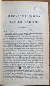 JOURNAL OF THE DISCOVERY OF THE NILE - Speke, 1864 - ANCIENT EGYPT NILE SOURCE