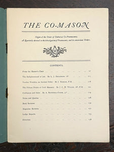 THE CO=MASON Journal - 1st, Oct. 1916 - MEN WOMEN FREEMASONRY MASONIC MYSTERIES