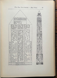 NEW YORK OBELISK: CLEOPATRA'S NEEDLE - Moldenke, 1935 - ANCIENT EGYPT OBELISKS