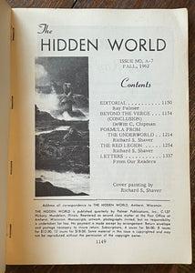 THE HIDDEN WORLD - Fall 1962 - COUNTERCULTURE OCCULT PARANORMAL UNDERWORLD