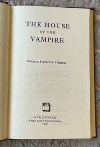 HOUSE OF THE VAMPIRE - Arno Press / Viereck, 1st 1976 - PSYCHIC BISEXUAL VAMPIRE