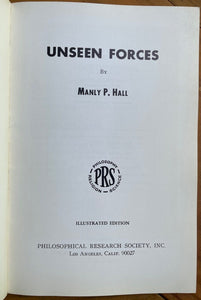 UNSEEN FORCES - Manly P. Hall, 1978 - DEMONS SPIRITS OCCULT w/BINDING ERROR