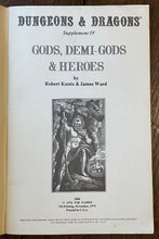 DUNGEONS & DRAGONS SUPPLEMENT IV - #2006 GODS, DEMIGODS & HEROES - Kuntz, 1979