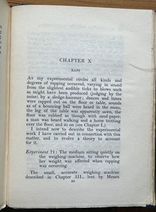 REALITY OF PSYCHIC PHENOMENA - Crawford, 1919 PSYCHOKINESIS, AFTERLIFE, MEDIUMS