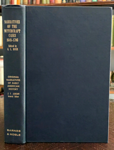 NARRATIVES OF THE WITCHCRAFT CASES (1648-1706) - Burr, 1975 - WITCH TRIALS