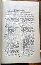 1946 - SOCIETY FOR PSYCHICAL RESEARCH - COMBINED INDEX, for YEARS 1913-1946