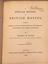 POPULAR HISTORY OF BRITISH MOSSES, R.M. Stark, 1st/1st HC 1854 — Hand Plates