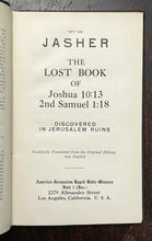 1926 BOOK OF JASHER, SACRED BOOK OF THE BIBLE - ROSICRUCIAN AMORC MAGICK JEWS