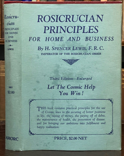 1930 ROSICRUCIAN PRINCIPLES FOR HOME & BUSINESS - MANIFESTATION WEALTH HEALTH