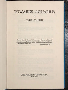 TOWARDS AQUARIUS - Vera Reid, 1969 - ASTROLOGY, ZODIAC, HISTORY