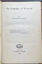 GEOGRAPHY OF WITCHCRAFT - Montague SUMMERS, 1st 1927 - WITCHES DEMONS MAGICK