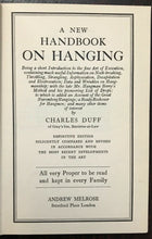 NEW HANDBOOK ON HANGING -  Duff, 1954 CRIME PUNISHMENT HANGMEN ART OF HANGING