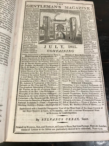 1815 - GENTLEMAN'S MAGAZINE - ORIGINAL ACCOUNT NAPOLEON'S SURRENDER AT WATERLOO