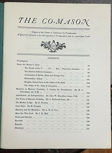 THE CO=MASON Journal, 4 ISSUES - 1st 1924 MEN WOMEN FREEMASONRY MASONIC EQUALITY