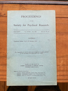 1922-1923 SOCIETY FOR PSYCHICAL RESEARCH - GHOSTS WARTIME AUTOMATIC WRITING