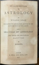 INTRO TO ASTROLOGY & GRAMMAR OF ASTROLOGY Zadkiel + Lilly 1923 DIVINATION OCCULT